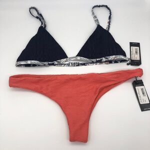 New with Tags Tavik+ Coral & Navy Bikini - Size L